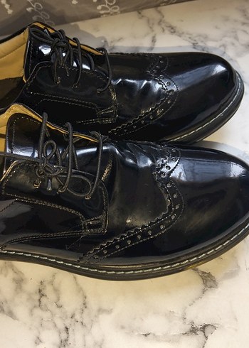 Parlak Siyah Rugan Oxford Erkek Ayakkabı - Görsel 3