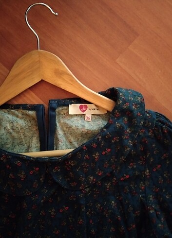 xs Beden Koton Kışlık Pazen Mini Elbise, 34-36 Beden, Vintage