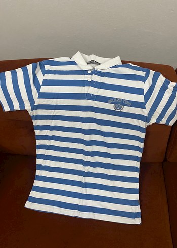 Mavi Çizgili Erkek Polo Tişört