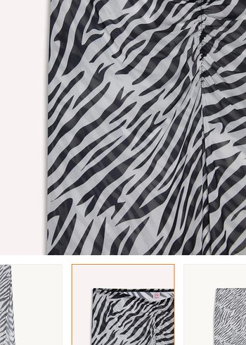 Zebra Desenli Piliseli Kadın tül etek
