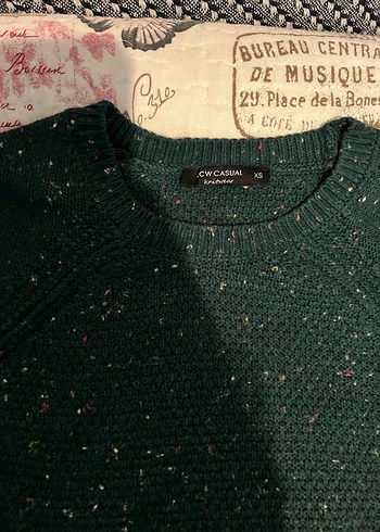 Yeşil Örgü Kadın Kazak - Görsel 4