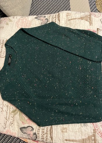 Yeşil Örgü Kadın Kazak - Görsel 2