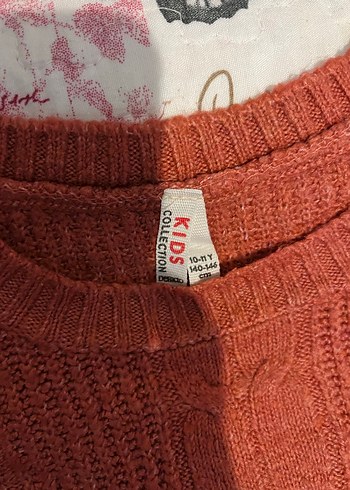 Bohem Tarz çocuk Kahverengi Örgü Kazak - Görsel 3