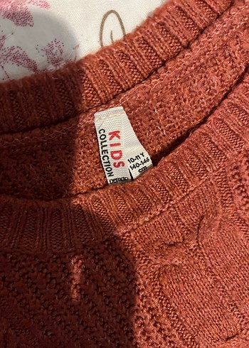 Bohem Tarz çocuk Kahverengi Örgü Kazak - Görsel 4