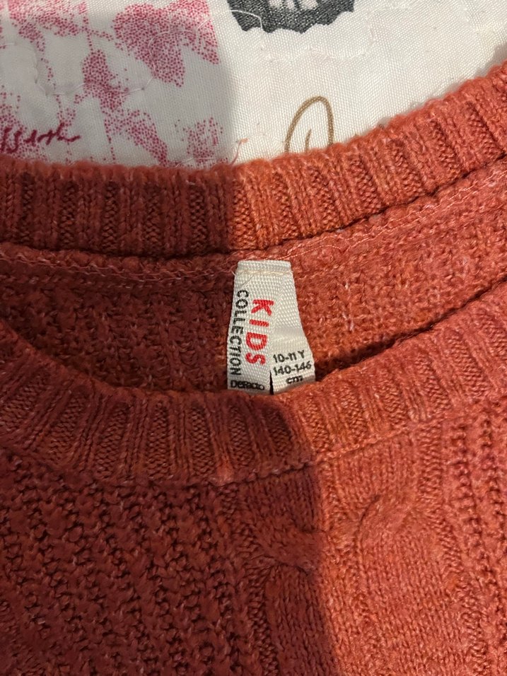 Bohem Tarz çocuk Kahverengi Örgü Kazak - Görsel 3