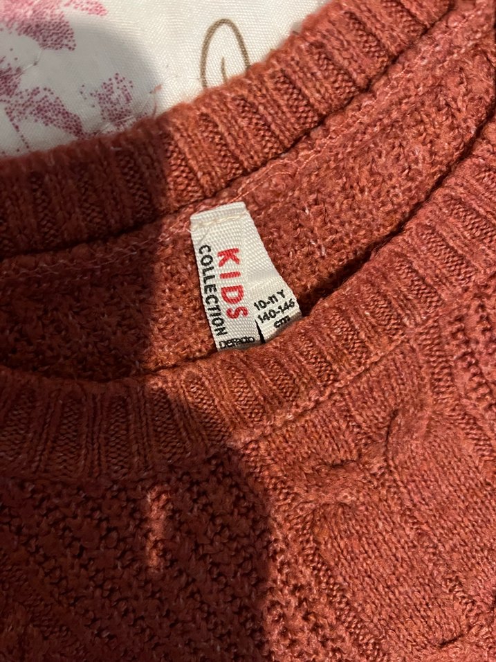 Bohem Tarz çocuk Kahverengi Örgü Kazak - Görsel 4