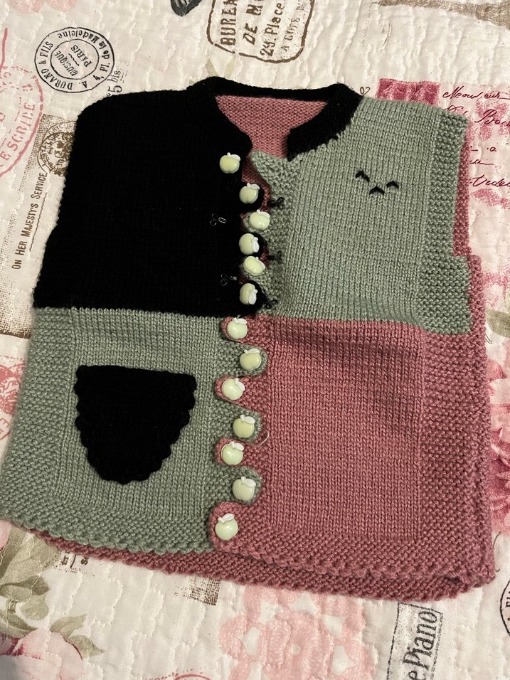 Kız Çocuk Gri Bohem Örgü Yelek - Görsel 2