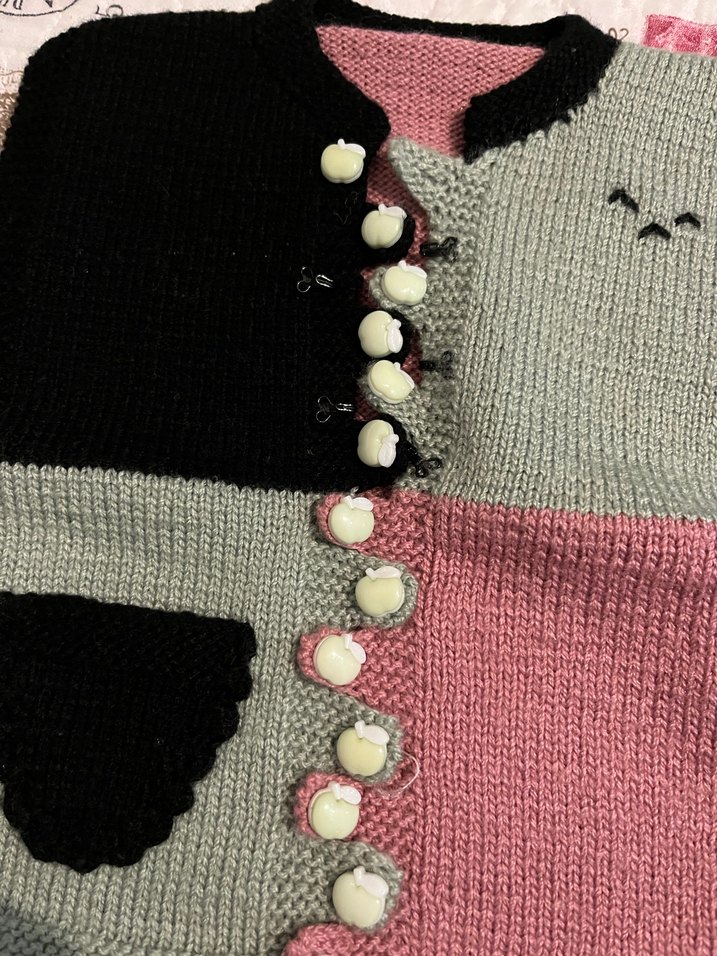 Kız Çocuk Gri Bohem Örgü Yelek - Görsel 3