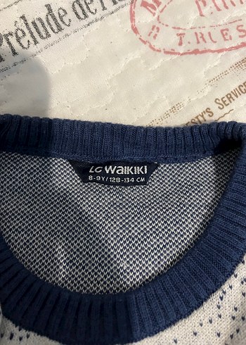 Mavi beyaz Renkli Örgü Erkek çocuk Kazak - Görsel 4