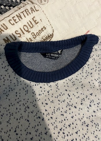 Mavi beyaz Renkli Örgü Erkek çocuk Kazak - Görsel 2