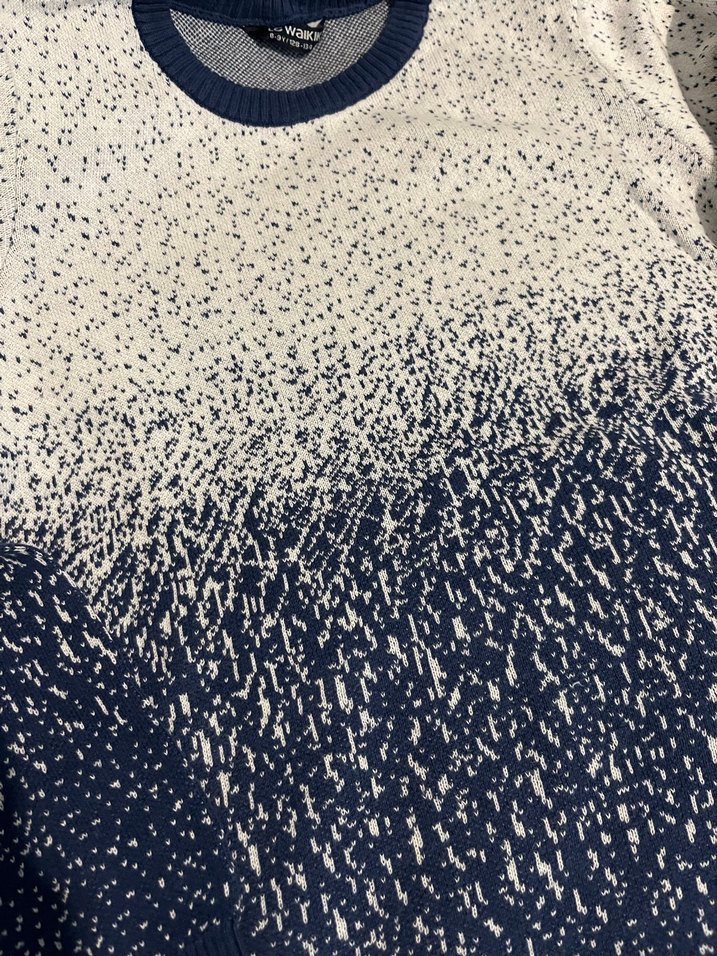 Mavi beyaz Renkli Örgü Erkek çocuk Kazak - Görsel 3