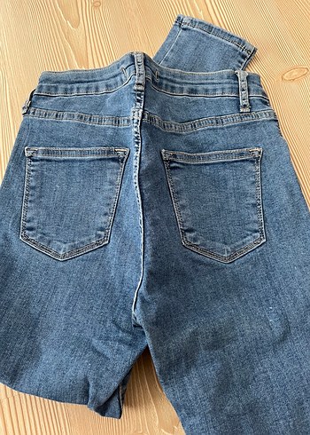 Kadın Mavi Midi Boy Denim Pantolon - Görsel 4