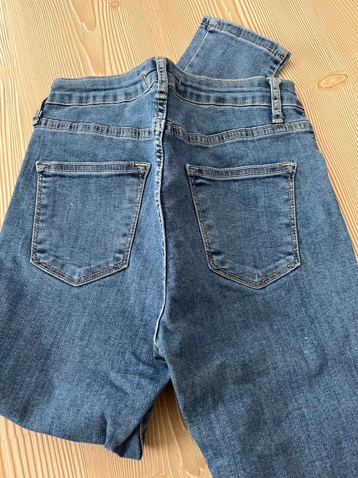 Kadın Mavi Midi Boy Denim Pantolon - Görsel 4