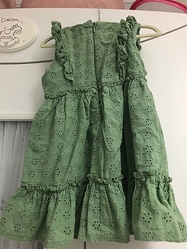 24-36 Ay Beden yeşil Renk Junu kız çocuk elbise