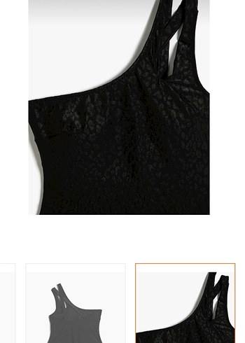 Koton etiketli 38 beden Siyah Tek Omuzlu Strappy Mayo - Görsel 3