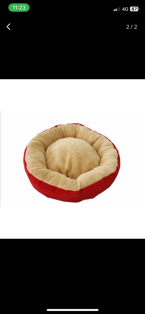 Kırmızı Yuvarlak Kedi Yatağı sıfır - Görsel 2
