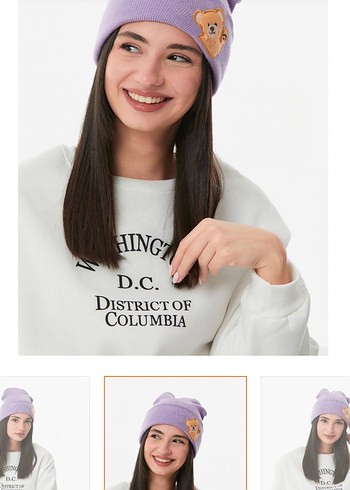 Mor Kadın çocuk Bere etiketli - Görsel 3