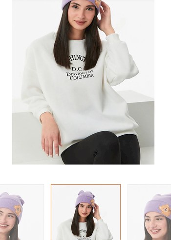 Mor Kadın çocuk Bere etiketli - Görsel 2