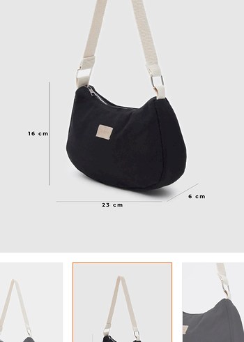 Siyah Kadın Omuz Çantası etiketli - Görsel 3