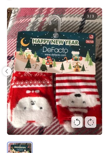 Defacto Kırmızı 2 li Çorap Seti etiketli - Görsel 7