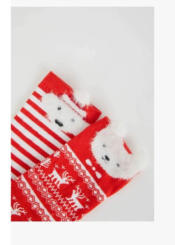 Defacto Kırmızı 2 li Çorap Seti etiketli - Görsel 4