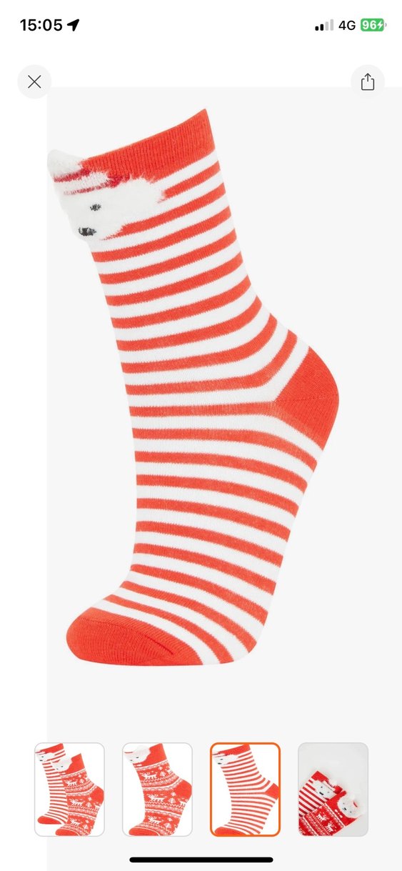 Defacto Kırmızı 2 li Çorap Seti etiketli - Görsel 3