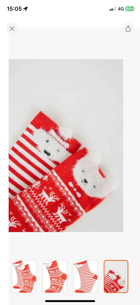 Defacto Kırmızı 2 li Çorap Seti etiketli - Görsel 4