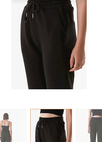 Kadın Siyah Regular Fit Eşofman Altı 3 iplik etiketli - Görsel 7