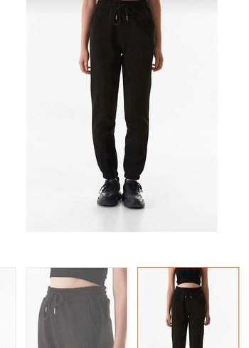 Kadın Siyah Regular Fit Eşofman Altı 3 iplik etiketli - Görsel 8