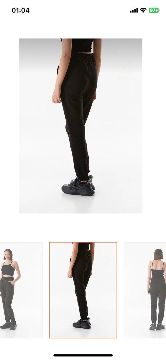 Kadın Siyah Regular Fit Eşofman Altı 3 iplik etiketli - Görsel 5