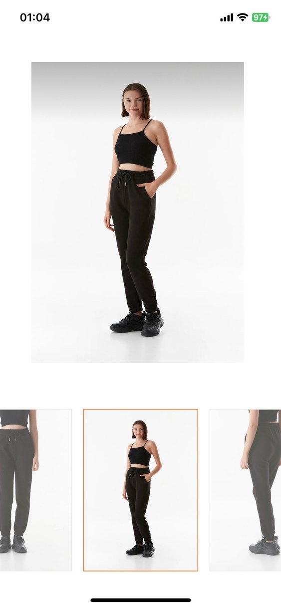 Kadın Siyah Regular Fit Eşofman Altı 3 iplik etiketli - Görsel 4