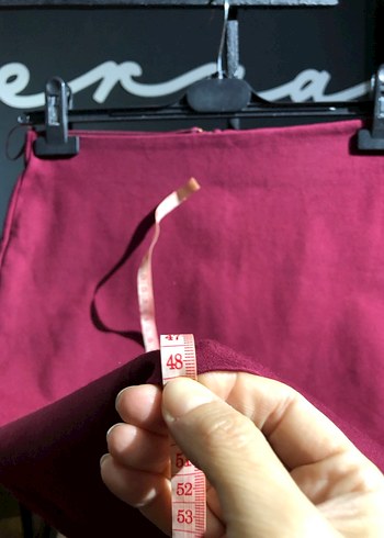 Bordo adil ışık s beden Etek - Görsel 8