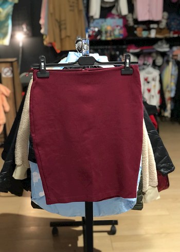 Bordo adil ışık s beden Etek - Görsel 3