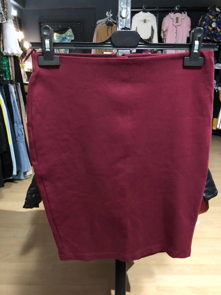 Bordo adil ışık s beden Etek - Görsel 2