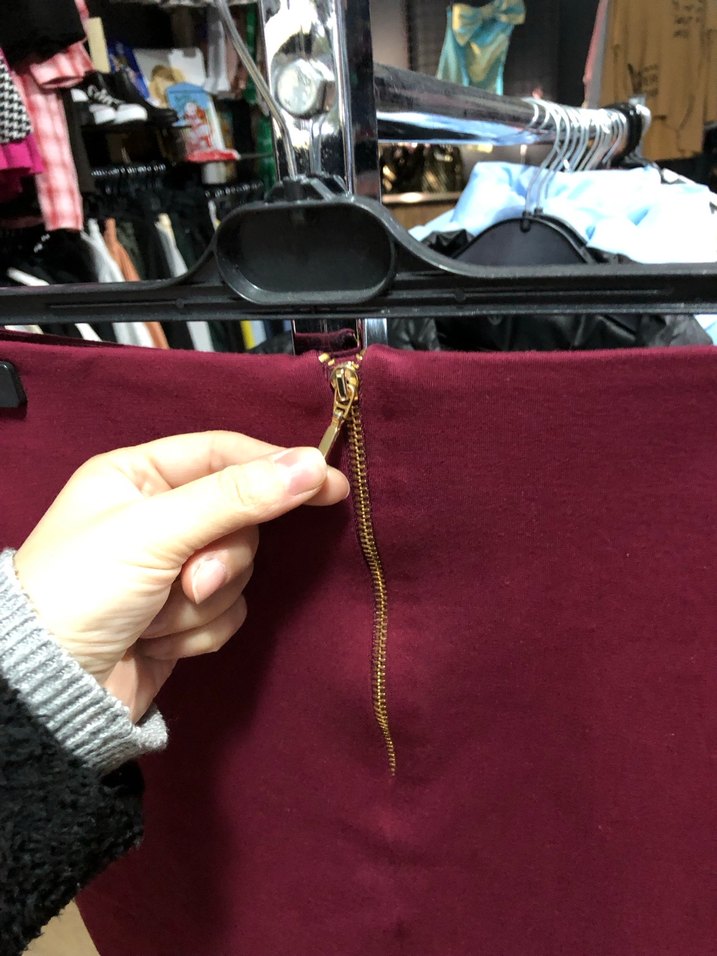 Bordo adil ışık s beden Etek - Görsel 4