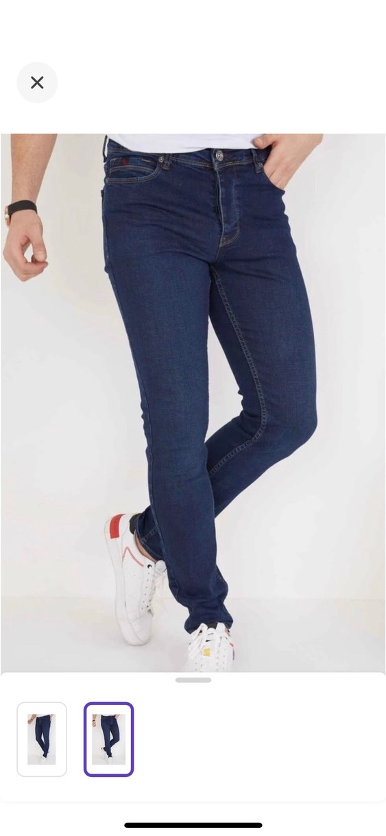 Lacivert Erkek Fit Denim Pantolon 36 beden etiketli - Görsel 2