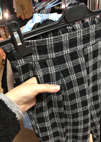 S-M beden Ekose Desenli kışlık Kadın Kumaş Pantolon - Görsel 6