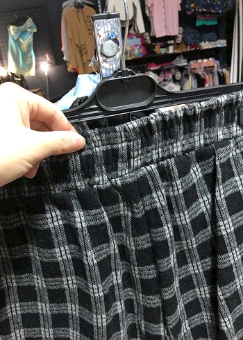 S-M beden Ekose Desenli kışlık Kadın Kumaş Pantolon - Görsel 2