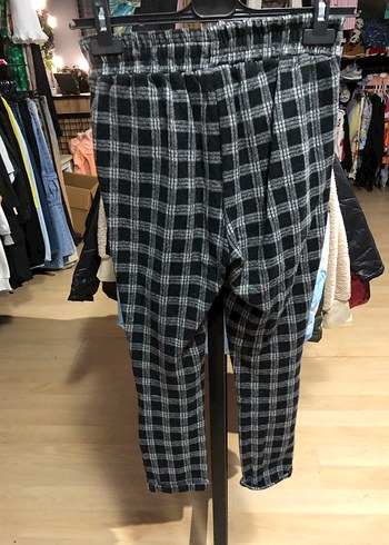 S-M beden Ekose Desenli kışlık Kadın Kumaş Pantolon - Görsel 3