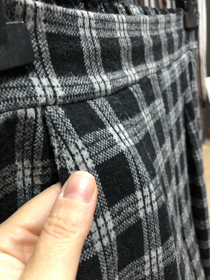 S-M beden Ekose Desenli kışlık Kadın Kumaş Pantolon - Görsel 5