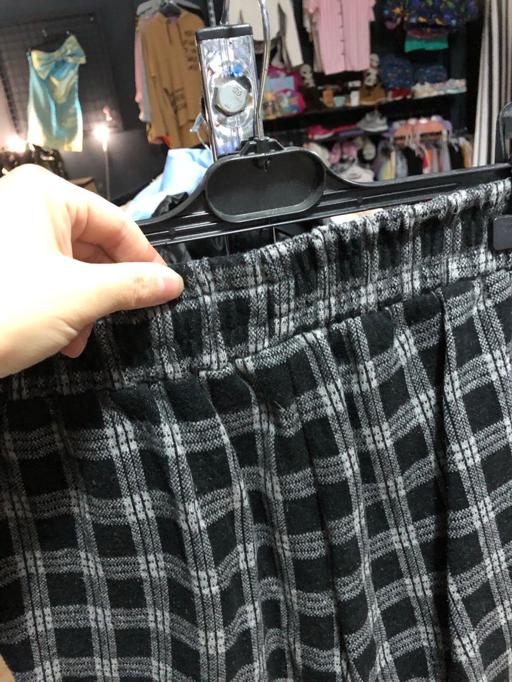 S-M beden Ekose Desenli kışlık Kadın Kumaş Pantolon - Görsel 2