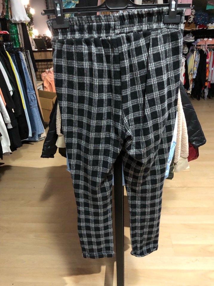 S-M beden Ekose Desenli kışlık Kadın Kumaş Pantolon - Görsel 3