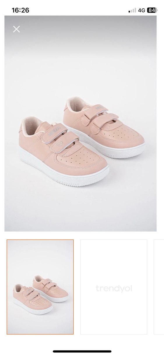 Kız Çocuk Pembe Cırt Cırtlı spor ayakkabı sıfır 33 numara - Görsel 2