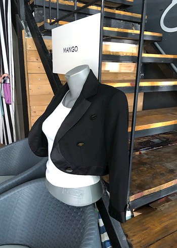 Mango Siyah Mini Blazer ceket s-m beden - Görsel 10