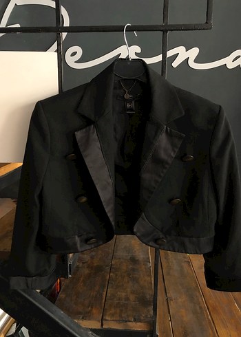 Mango Siyah Mini Blazer ceket s-m beden - Görsel 12