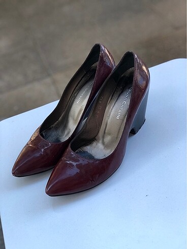 38 Beden bordo Renk 38 numara topullu topuklu ayakkabı