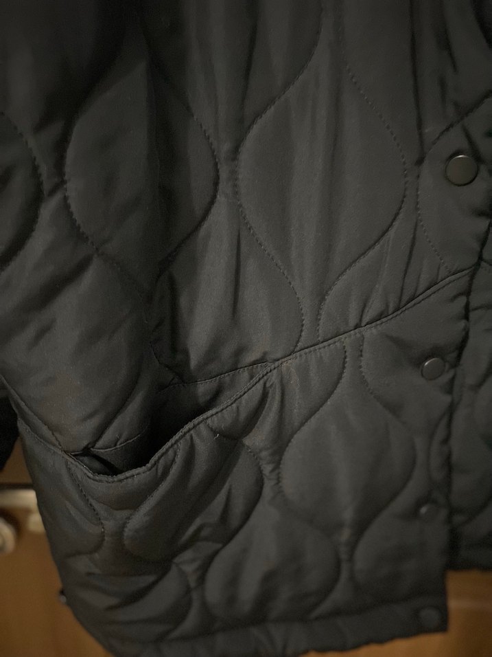 Düğmeli Siyah Midi Kadın Ceket - Görsel 3