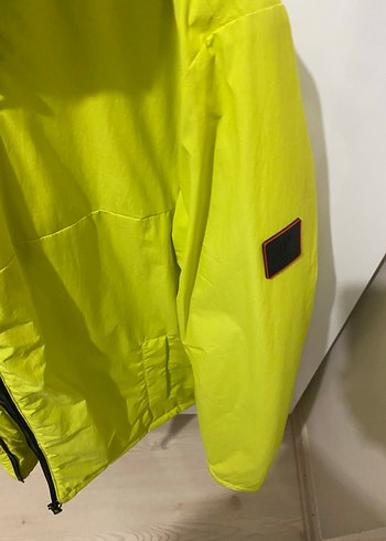 Erkek Parlak Sarı Fermuarlı Mont - Görsel 5