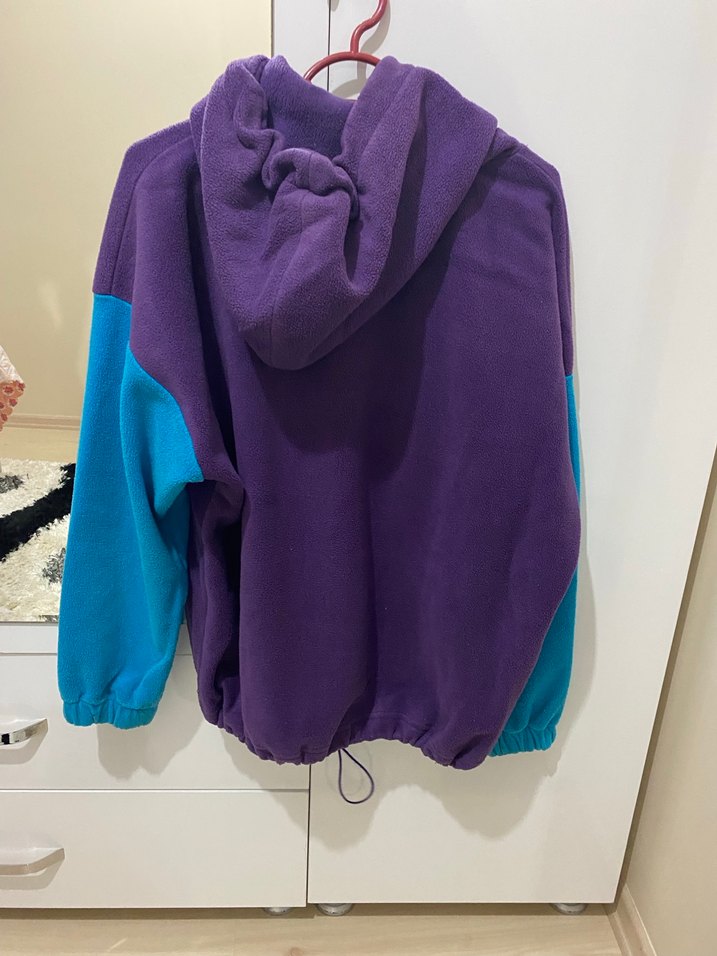 Mor Kapüşonlu Kadın Sweatshirt - Görsel 3