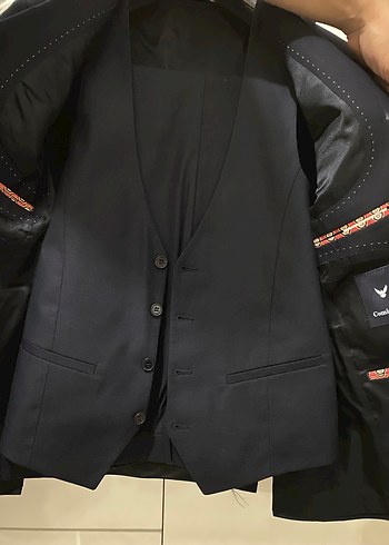 Düğmeli Lacivert Erkek Ofis Takımı - Görsel 3